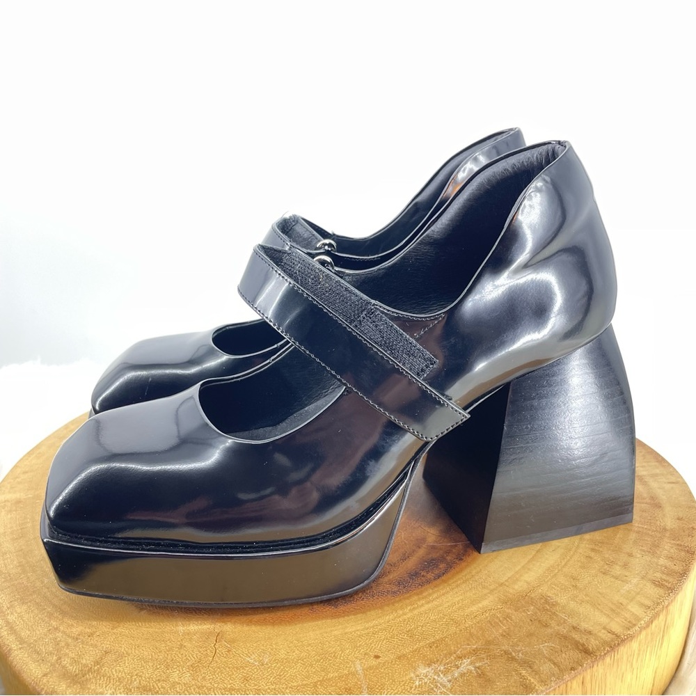 Jeffrey Campbell Black Patent Platform Mary Jane Heels - Picture 3 of 11